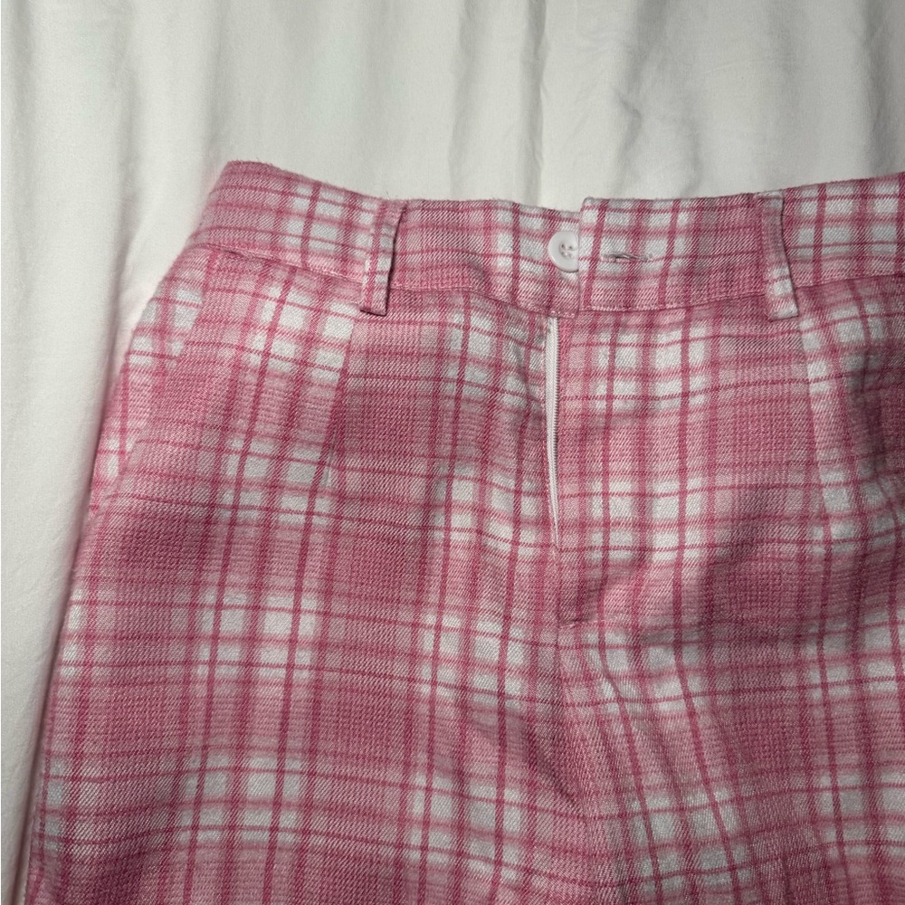 Princess Polly Pink Plaid Straight Leg Pants - Picture 4 of 6